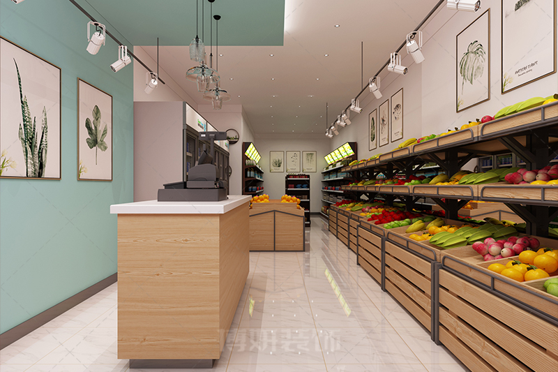 宁波小面积精致水果店装修设计方案效果图