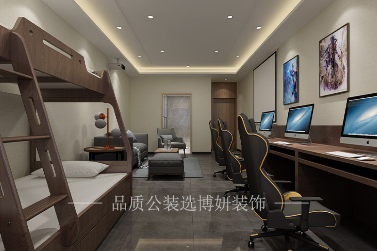 宁波电竞酒店装修,宁波电竞酒店设计,博妍装饰,电竞酒店工装,商业空间装修