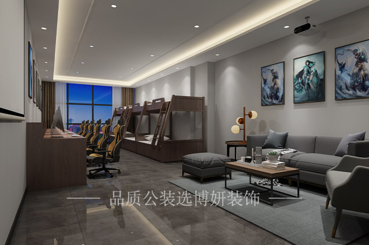 宁波电竞酒店装修,宁波电竞酒店设计,博妍装饰,电竞酒店工装,商业空间装修