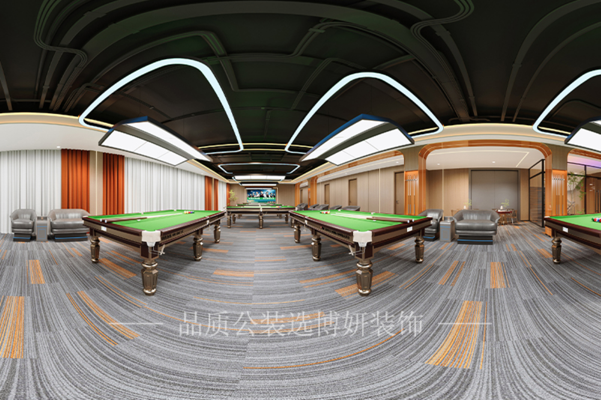宁波台球厅装修设计,宁波台球厅装修公司,宁波台球厅设计效果图,宁波博妍装饰